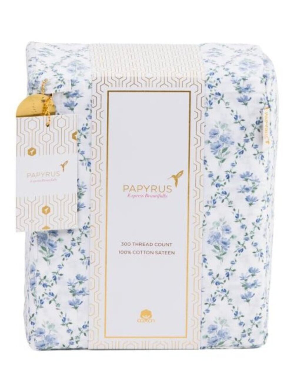 PAPYRUS Cotton Percale Trellis Sheet Set